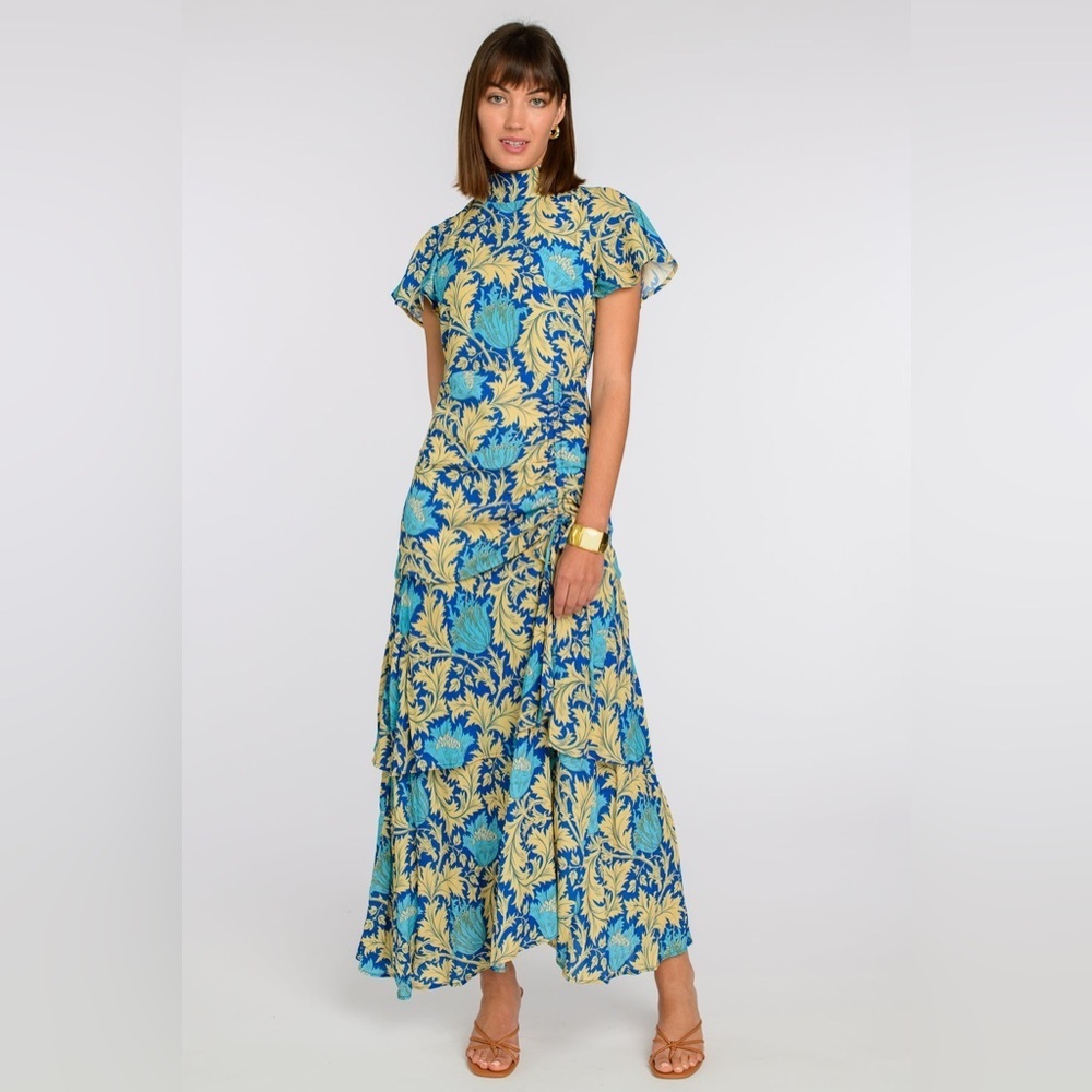 Elizabeth James The Label blue yellow maxi dress - Picture 2 of 8